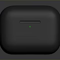 Black Computer Wireless Earbud Charging Case With Green LED Indicator Light 3d model