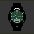 G SHOCK Black Sports Watch With Green Dial And Durable Strap Design
