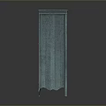Light Blue Distressed Vintage Double Door Wardrobe With Bottom Drawers And Classic Design