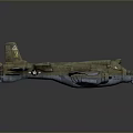Vintage Military Bomber Model Aircraft With Green Paint Propellers And Wing Insignia