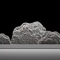 Stylish Garden Ornament with Natural Stones and Smooth Pebbles in Rectangular Tray
