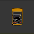 Yellow Digital Multimeter With Digital Display Dial Knob And Stand Support