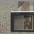 Square Rugs with Colorful Speckled Patterns and Geometric Striped Designs for Modern Home Interior