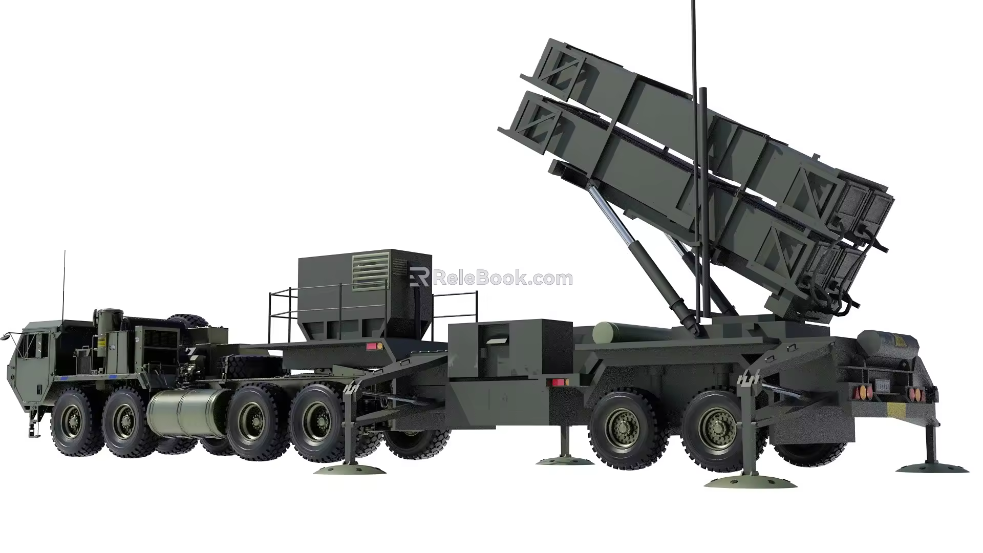 MIM104 THAAD Missile System Patriot Missile System X-band Radar Subgrade End Interception Radar Vehicle Missile Vehicle US Army Equipment Weapon 3d model