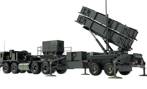 MIM104 THAAD Missile System Patriot Missile System X-band Radar Subgrade End Interception Radar Vehicle Missile Vehicle US Army Equipment Weapon 3d model