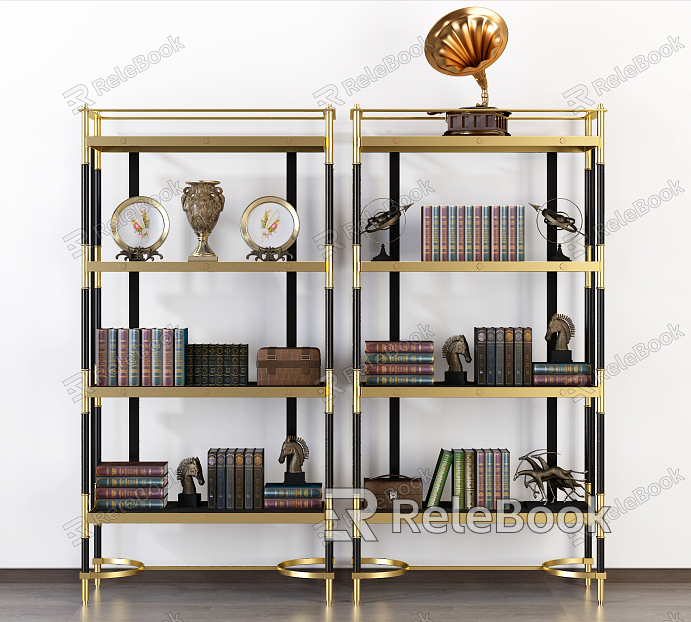 Post-modern bookshelf neoclassical decorative shelf shelf shelf ornaments model