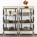 Post-modern bookshelf neoclassical decorative shelf ornaments 3d model