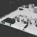 Modern Villa With Flat Roof Multiple Balconies Fence Lawn Trees Driveway And Small Pool