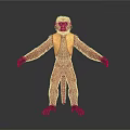3D Rendered Monkey Model in Standing Pose With Vest Like Clothing on White Background