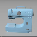 Blue Modern Sewing Machine with Round Knob Needle And Stable Base 3d model