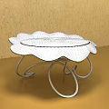 Orange Petal Shaped Glass Top Coffee Table With White Curved Metal Legs