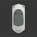 White Convertible Car With Green Roof Sleek Modern Design And Silver Wheels