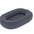 Comfortable Gray Single Seater Sofa With Wavy Texture And Oval Soft Design 3d model