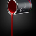 Household Red Paint Can With Pouring Paint For Home Decoration