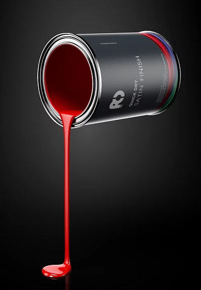 Household Red Paint Can With Pouring Paint For Home Decoration 3d model Household Red Paint Can With Pouring Paint For Home Decoration 3d model