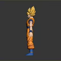 Dragon Ball Character Goku With Spiky Yellow Hair Orange Uniform Blue Wristbands And Boots
