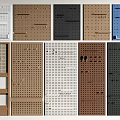 Multifunctional Wall Mounted Pegboard Organizers in Various Colors and Styles 3d model