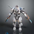 Sci Fi Robot Mech Character With Armor Sword And Glowing Weapons Design 3d model