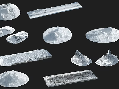 Winter Scenery Featuring Various Shaped Snow Mounds And Snow Covered Formations 3d model