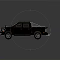 Black Off Road Truck With Roof Rack Front Bull Bar And White Stripe