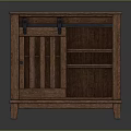 Wooden Shoe Cabinet With Slatted Door And Open Shelves For Home Storage Organization