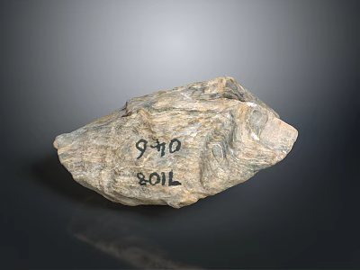 Natural Stone And Wood Material Sample With Engraved Numbers 9 10 801L And Textured Surface 3d model
