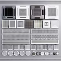 Air Conditioner Fans Featuring Various Grille Designs And Panel Styles 3d model