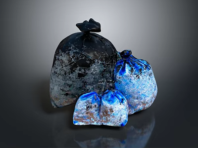 Decorative Black And Blue Textured Daily Life Items For Home Design 3d model