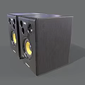Nuance Black Studio Audio Speakers With Yellow Woofer For High Quality Sound