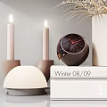 Minimalist Decorative Ornament Set With Dried Flowers Vases Candles Mirror And Picture Frame