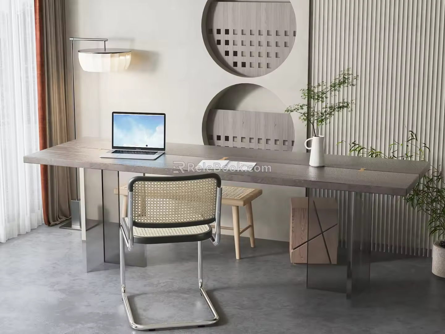 Modern Office Table and Chair Table and Chair Combination 3d model