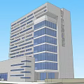 Modern High Rise Office Building With Glass Facade And Gray Exterior