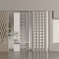 Modern Decorative Room Dividers With Grid Circular Square Patterns In Indoor Space