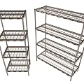 Metal Display Shelves With Multiple Wire Grid Tiers For Retail Storage Solutions