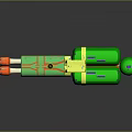 Colorful Sci Fi Weapon 3D Model With Green Blue Red Purple Barrel Grip Design
