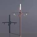 Modern Outdoor Post Light With Crossbar And Two Lights On Ends For Outdoor Spaces