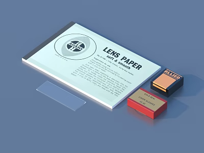 High Quality Lens Paper 8x10 Size With Transparent Sheet And Red Black Boxes 3d model