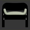 Modern Single Chair With Black Frame White Fabric Seat And Armrests