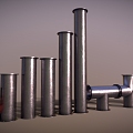 Industrial pipe, valve, pipe hardware, iron pipe, steel pipe 3d model