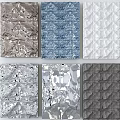 Stylish Wall Decor With Various Textured Patterns In Brown Blue White Silver And Gray 3d model