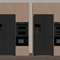 Modern refrigerator cross door refrigerator built-in refrigerator oven 3d model