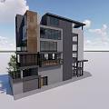 Modern Detached Villa Exterior Design With Large Glass Windows Wooden Accents Balconies And Greenery