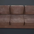 Brown Leather Two Seater Sofa Modern Living Room Comfortable Furniture Piece