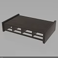 Dark Wooden Coffee Table With Storage Compartments And Modern Minimalist Design