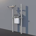 Road Facilities With Utility Pole Electrical Transformer And Distribution Box 3d model