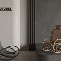Poliform Modern Rocking Leisure Chairs in Black and Brown Indoor Design