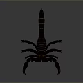 3D Rendered Dark Brown Scorpion With Claws Tail Stinger And Gray Gradient Background