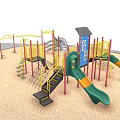 Colorful Outdoor Playground Equipment With Slides Climbing Frames Swings And Steps