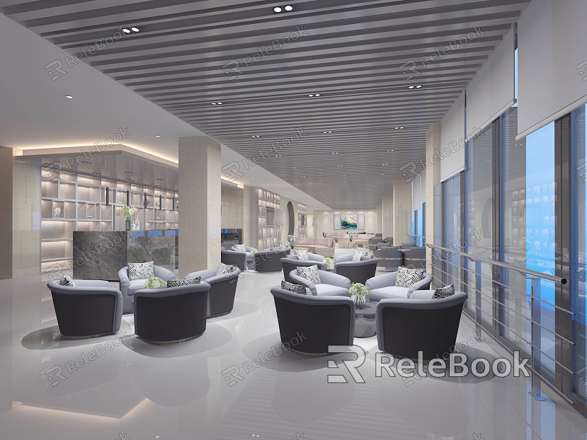 Modern Leisure Area Business Hotel Lobby Meeting Room model