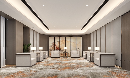 New Chinese Reception Room VIP Reception Room 3d model